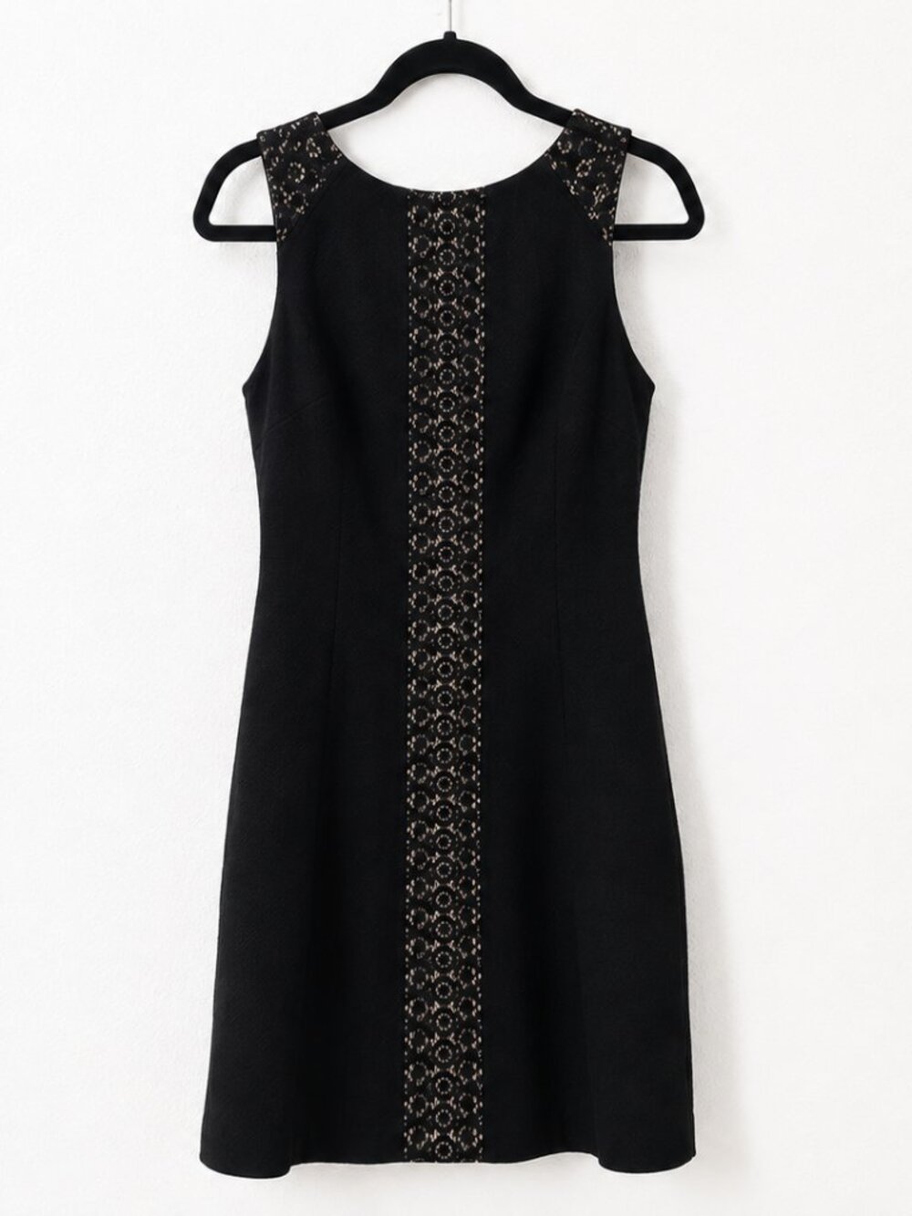 Nine West Black Lace Panel Sheath Dress Size 4 Career Cocktail Classic